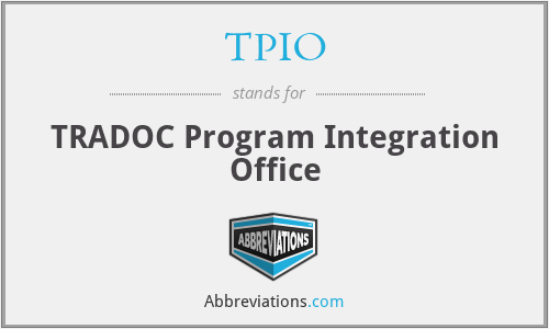 TPIO - TRADOC Program Integration Office