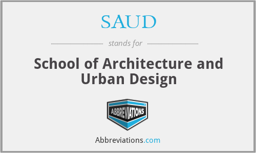 SAUD - School of Architecture and Urban Design