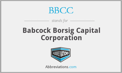 BBCC - Babcock Borsig Capital Corporation