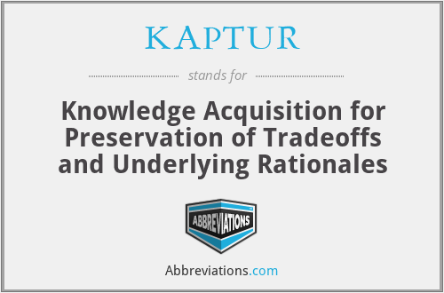 KAPTUR - Knowledge Acquisition for Preservation of Tradeoffs and Underlying Rationales
