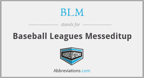 BLM - Baseball Leagues Messeditup