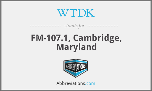 WTDK - FM-107.1, Cambridge, Maryland