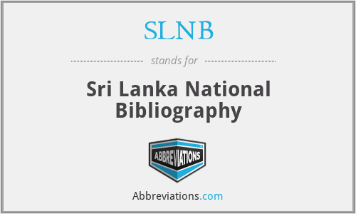 SLNB - Sri Lanka National Bibliography