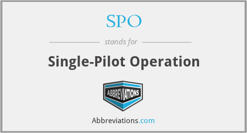 SPO - Single-Pilot Operation