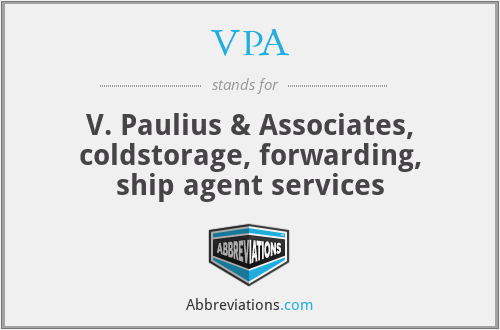 VPA - V. Paulius & Associates, coldstorage, forwarding, ship agent services