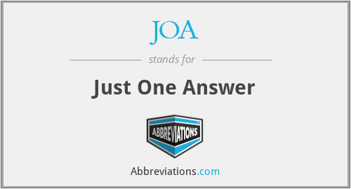 JOA - Just One Answer