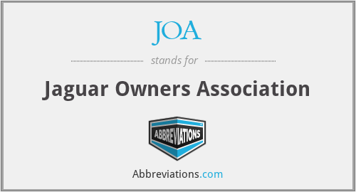 JOA - Jaguar Owners Association