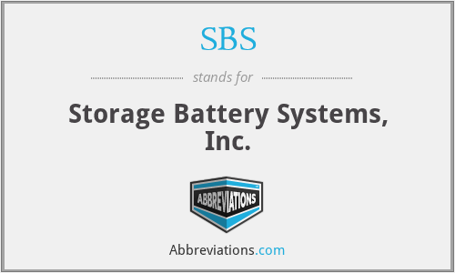 SBS - Storage Battery Systems, Inc.