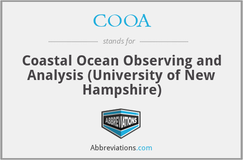 COOA - Coastal Ocean Observing and Analysis (University of New Hampshire)