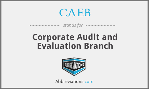 CAEB - Corporate Audit and Evaluation Branch