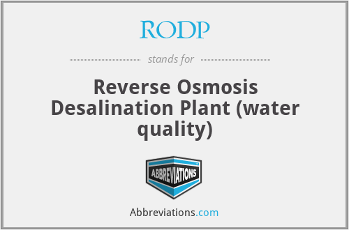 RODP - Reverse Osmosis Desalination Plant (water quality)