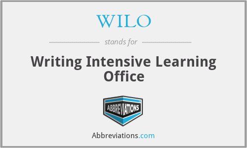 WILO - Writing Intensive Learning Office