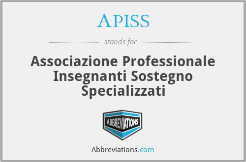 APISS - Associazione Professionale Insegnanti Sostegno Specializzati