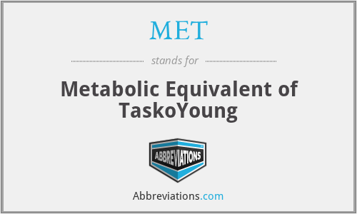MET - Metabolic Equivalent of TaskoYoung