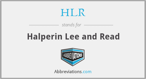 HLR - Halperin Lee and Read
