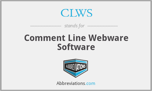 CLWS - Comment Line Webware Software