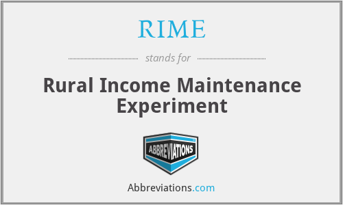 RIME - Rural Income Maintenance Experiment