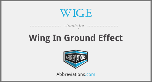 WIGE - Wing In Ground Effect