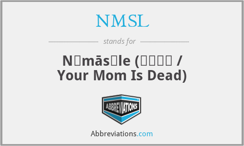 NMSL - Nǐmāsǐle (你妈死了 / Your Mom Is Dead)