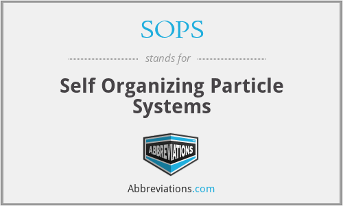 SOPS - Self Organizing Particle Systems