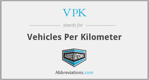 VPK - Vehicles Per Kilometer