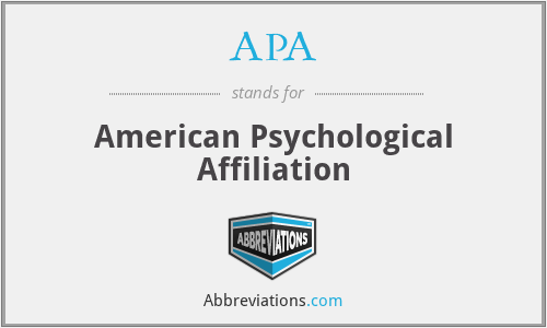 APA - American Psychological Affiliation