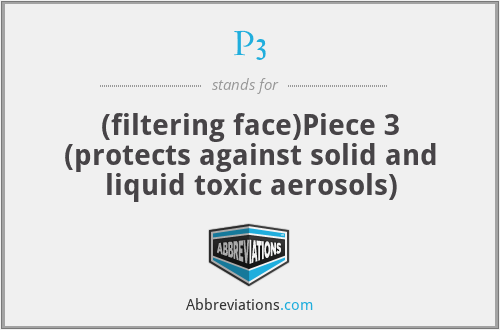 P3 - (filtering face)Piece 3 (protects against solid and liquid toxic aerosols)