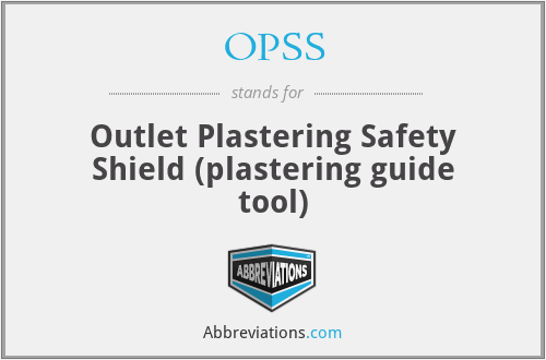 OPSS - Outlet Plastering Safety Shield (plastering guide tool)