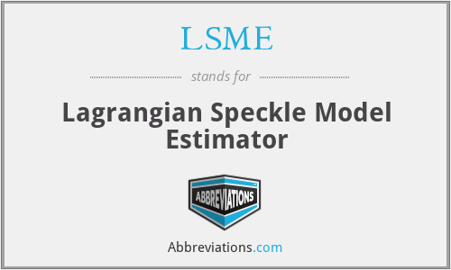 LSME - Lagrangian Speckle Model Estimator
