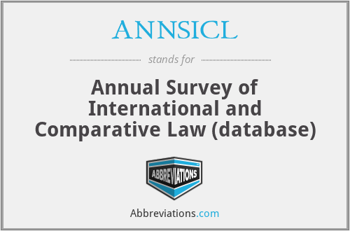 ANNSICL - Annual Survey of International and Comparative Law (database)