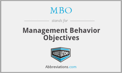 MBO - Management Behavior Objectives