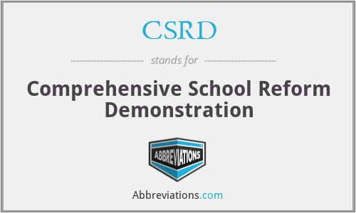 CSRD - Comprehensive School Reform Demonstration