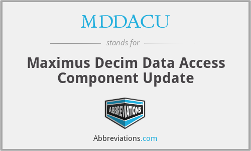 MDDACU - Maximus Decim Data Access Component Update