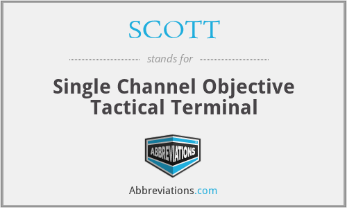 SCOTT - Single Channel Objective Tactical Terminal