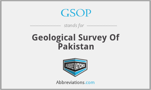 GSOP - Geological Survey Of Pakistan