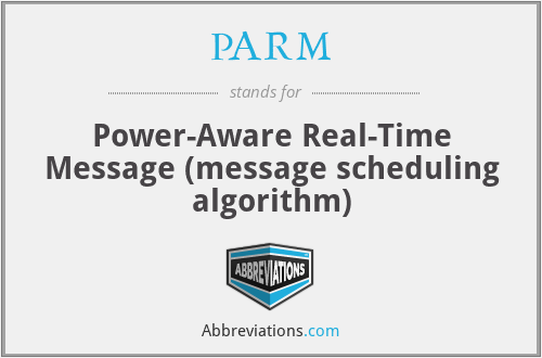PARM - Power-Aware Real-Time Message (message scheduling algorithm)