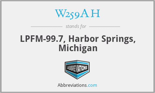 W259AH - LPFM-99.7, Harbor Springs, Michigan