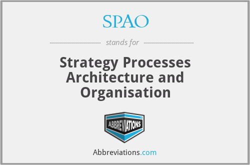 SPAO - Strategy Processes Architecture and Organisation