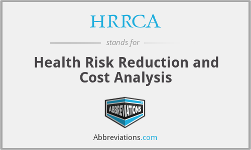 HRRCA - Health Risk Reduction and Cost Analysis