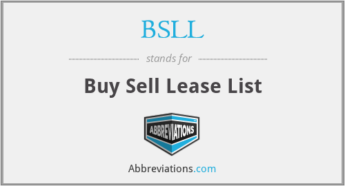 BSLL - Buy Sell Lease List