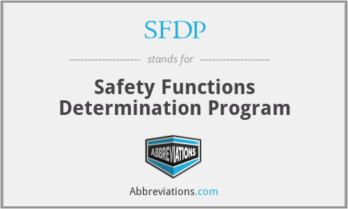 SFDP - Safety Functions Determination Program