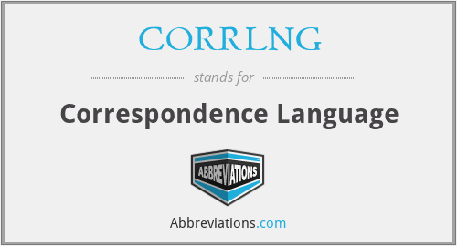 CORRLNG - Correspondence Language