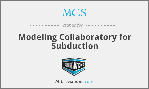 MCS - Modeling Collaboratory for Subduction