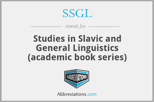 SSGL - Studies in Slavic and General Linguistics (academic book series)