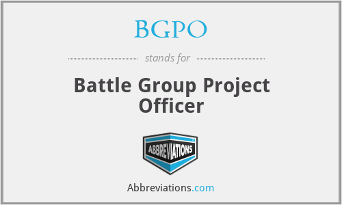 BGPO - Battle Group Project Officer