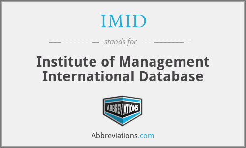 IMID - Institute of Management International Database