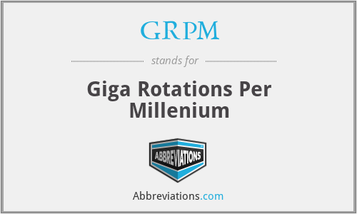 GRPM - Giga Rotations Per Millenium