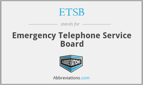 ETSB - Emergency Telephone Service Board