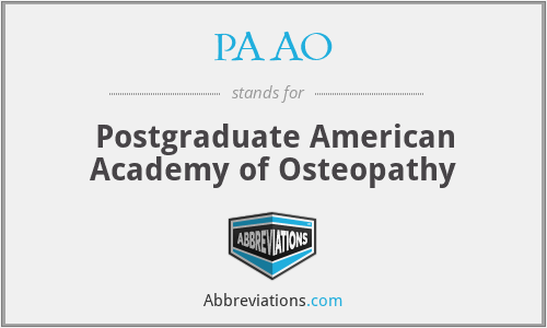 PAAO - Postgraduate American Academy of Osteopathy