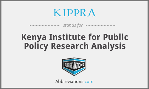 KIPPRA - Kenya Institute for Public Policy Research Analysis